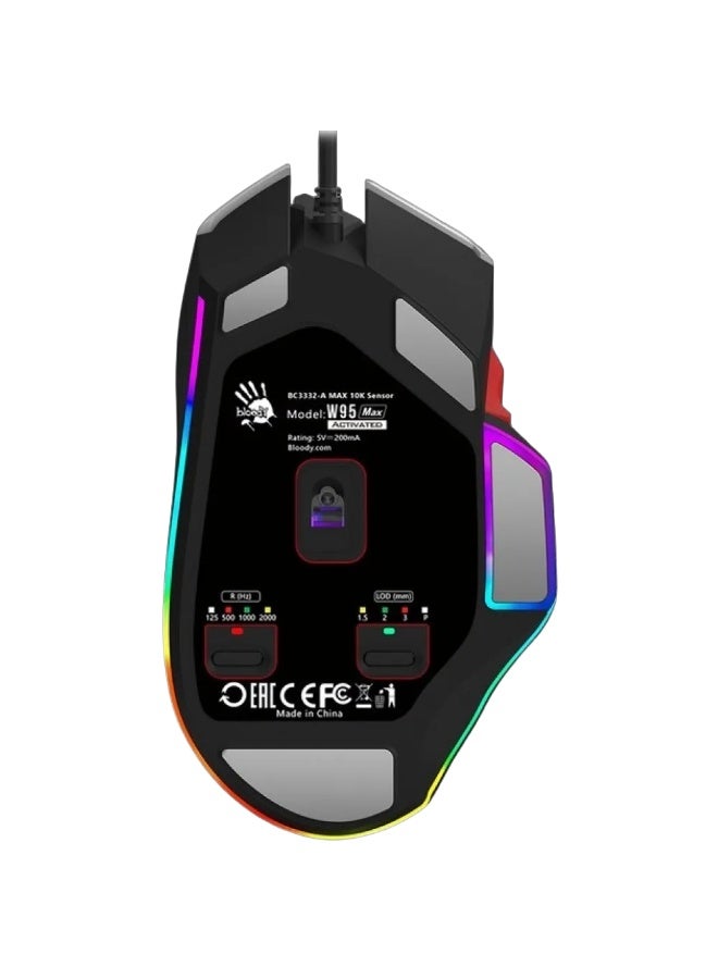 Bloody W95 Max RGB Gaming Mouse - BC3332-A Sensor 10,000 DPI 2,000 Hz Report Rate 4 Core Activated - 4 Types LOD Setting - Extra Fire Button - Image 2